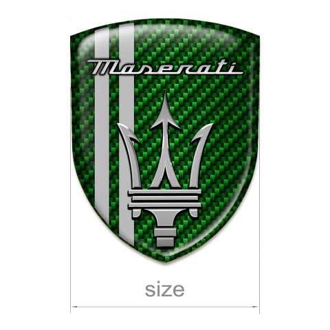 Maserati Car Accessories Badge Green Carbon Grey lines Variant