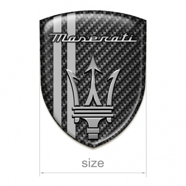 Maserati Self Adhesive Car logo Emblem Carbon Warp Grey Lines Style 