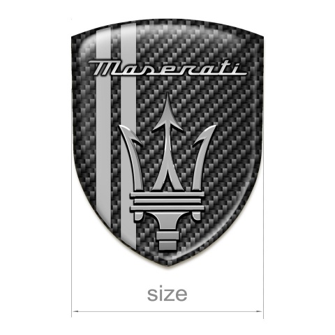 Maserati Self Adhesive Car logo Emblem Carbon Warp Grey Lines Style 