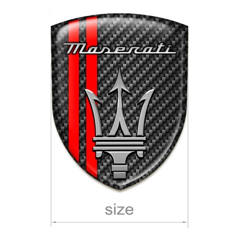 Maserati Silicone Badge Black Carbon Red Lines Version 