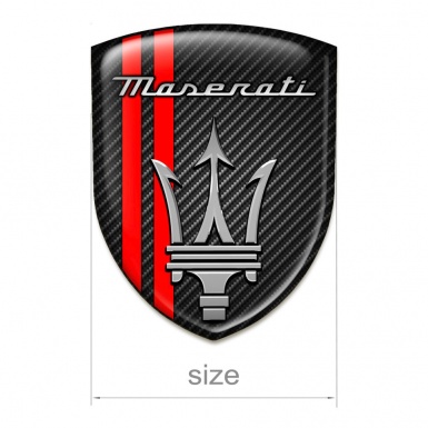 Maserati Tuning Emblem Black Carbon with Red Lines Type 