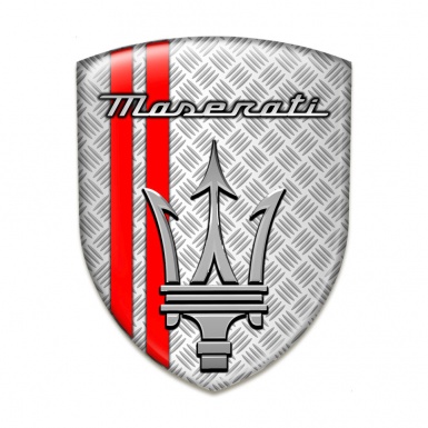 Maserati Self Adhesive Emblem Logo Mesh with Red Lines Type