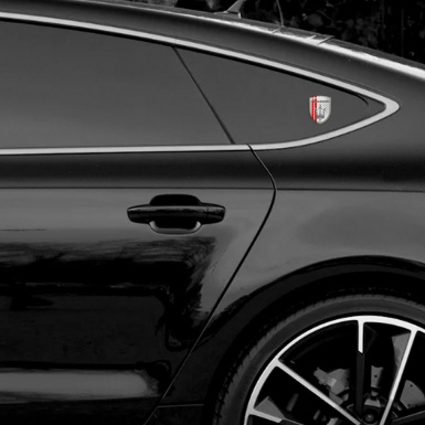 Maserati Self Adhesive Emblem Logo Mesh with Red Lines Type