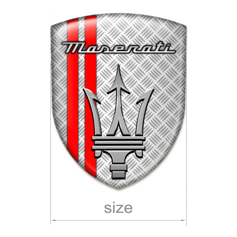 Maserati Self Adhesive Emblem Logo Mesh with Red Lines Type