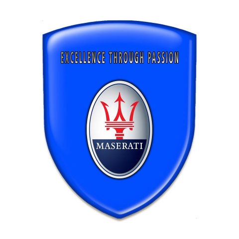 Maserati Silicone Emblem Blue type Round Logo 
