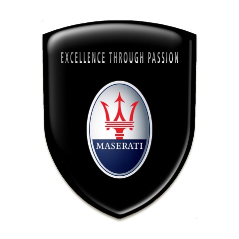 Maserati Resin Sticker Black Type Round Logo 
