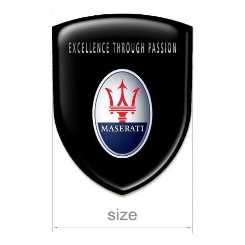 Maserati Resin Sticker Black Type Round Logo 