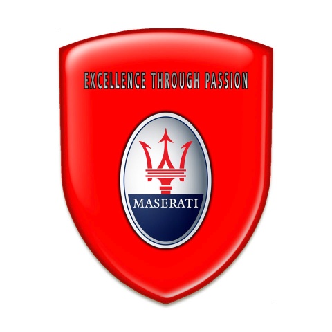 Maserati Emblem Exterior High Quality Red Type Round Logo 