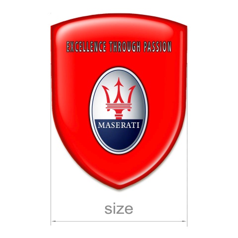 Maserati Emblem Exterior High Quality Red Type Round Logo 