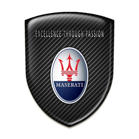 Maserati Tuning Emblem Black Carbon Type with Round Logo 