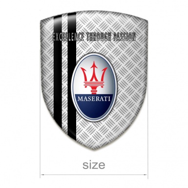 Maserati Silicone Car Decal Badge Mesh Effect with Black Lines type