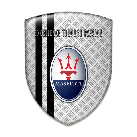 Maserati Silicone Car Decal Badge Mesh Effect with Black Lines type