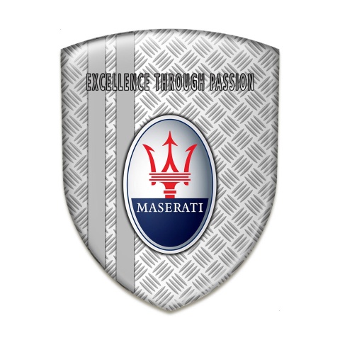 Maserati Silicone Badge Mesh Effect with Grey Lines Type