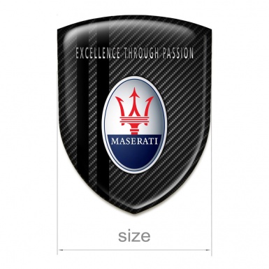 Maserati Tuning Emblem Black Carbon with Black Lines Type 