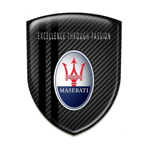 Maserati Tuning Emblem Black Carbon with Black Lines Type 