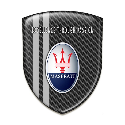Maserati Silicone Emblem Dark Carbon With Grey Lines Style 