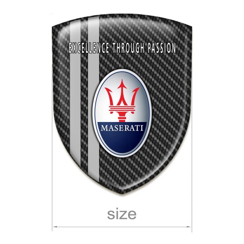 Maserati Silicone Emblem Dark Carbon With Grey Lines Style 
