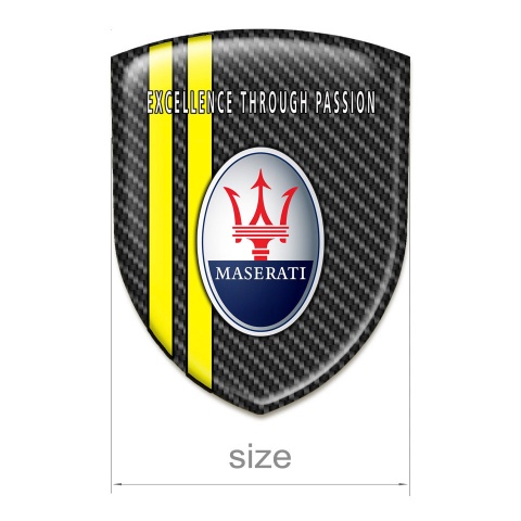 Maserati Resin Sticker Dark Carbon and Yellow Lines Edition 