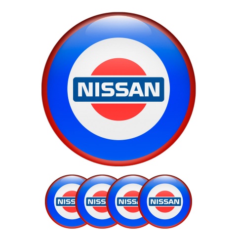 Nissan Wheel Silicone Stickers Center Cap Blue Old Skull
