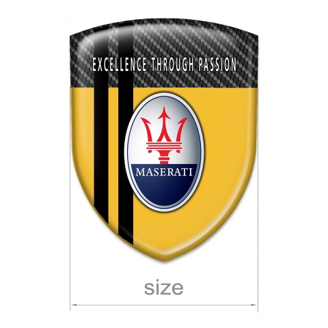 Maserati Resin Sticker Yellow with Black Carbon Base Black Lines Type