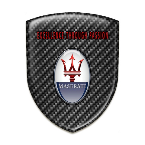 Maserati Car Accessories Badge carbon Base Red Label Logo 