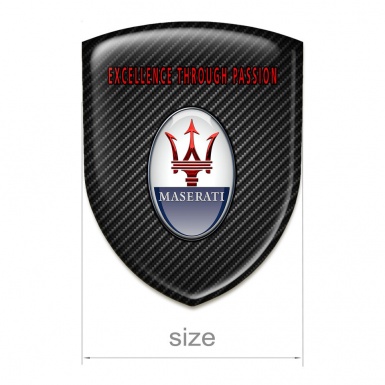 Maserati Silicone Car Decal Badge Black carbon Background and Red Label Logo 