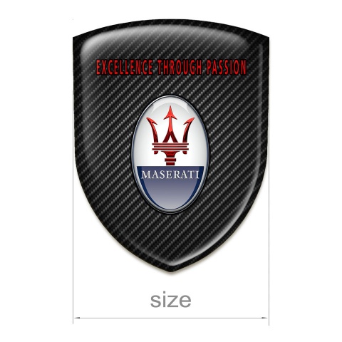 Maserati Silicone Car Decal Badge Black carbon Background and Red Label Logo 