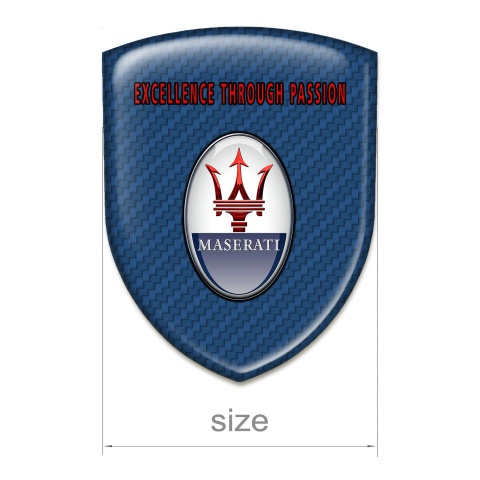 Maserati Silicone Badge Navy Blue Carbon with Red label Logo 