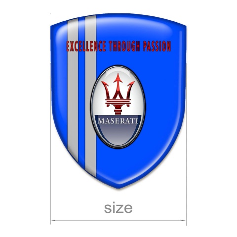 Maserati Logo Emblem Logo Emblem Blue Print Grey Stripes Design 