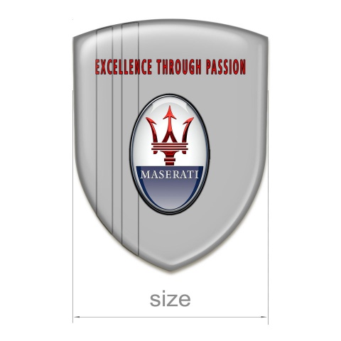 Maserati Tuning Emblem Grey Print and Red Logo Label 