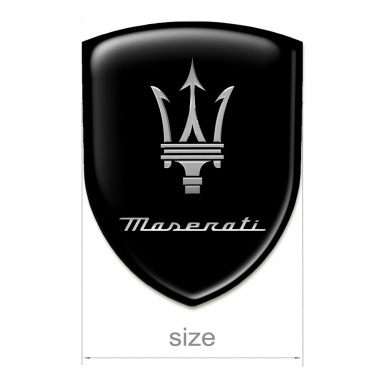 Maserati Domed Emblem Racing Edition Black Background Grey Logo Edition 