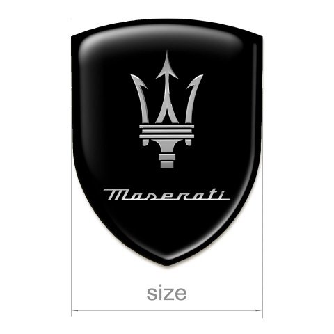 Maserati Domed Emblem Racing Edition Black Background Grey Logo Edition 