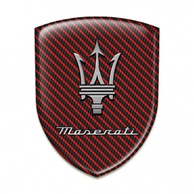 Maserati Car Interior Badge Red Carbon Edition 
