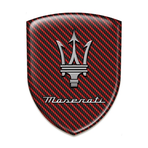 Maserati Car Interior Badge Red Carbon Edition 
