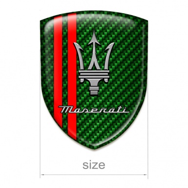 Maserati Resin Sticker Green Carbon with Red Stripes Design 