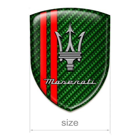 Maserati Resin Sticker Green Carbon with Red Stripes Design 
