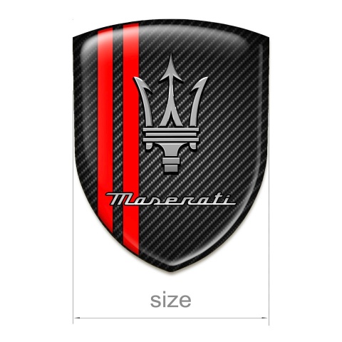 Maserati Emblem Interior Black Carbon with Red Lines Design 