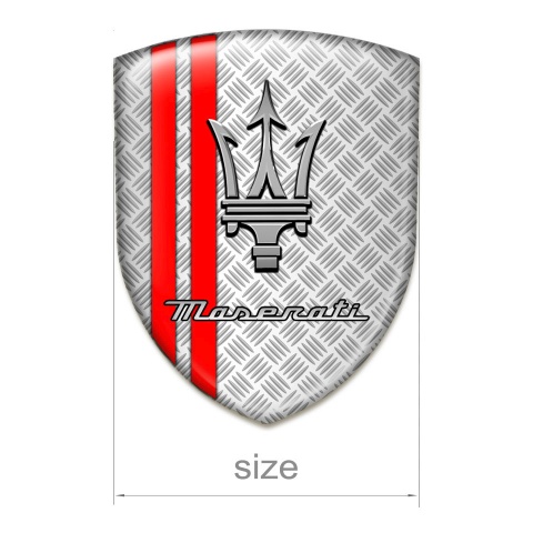 Maserati Tuning Emblem Mesh Effekt with Red Stripes Style 
