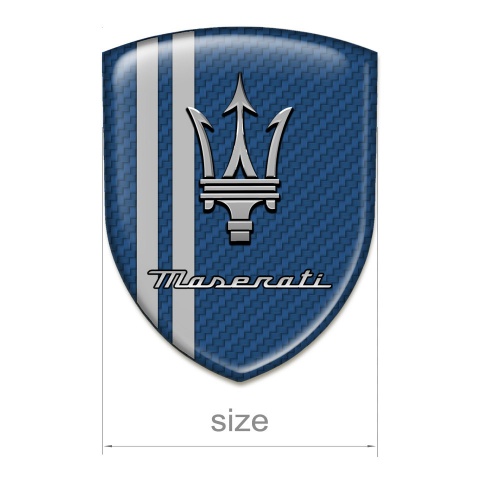 Maserati Car Interior Badge navy Blue Carbon Base Grey Stripes Decoration