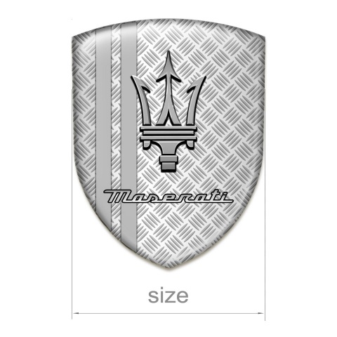 Maserati Silicone Car Decal Badge Metal Effekt Base Grey Logo 