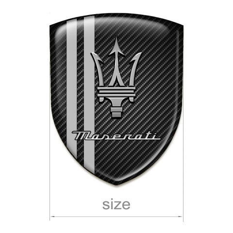 Maserati Silicone Badge Dark Carbon with Grey Stripes Design 