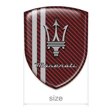 Maserati Auto Emblem Racing Edition Red carbon with Grey Lines Design 