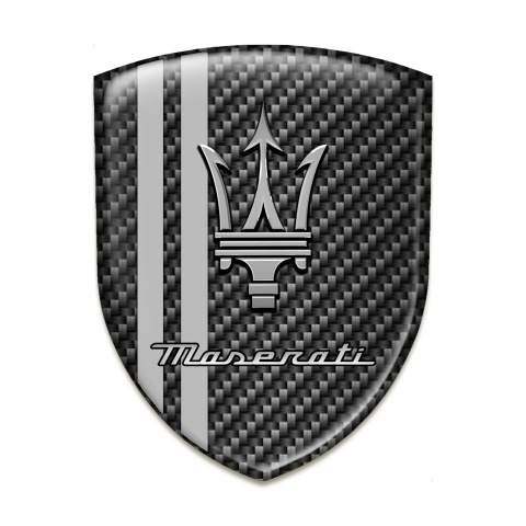 Maserati Tuning Emblem Black Carbon Grey Lines and Grey Logo style 