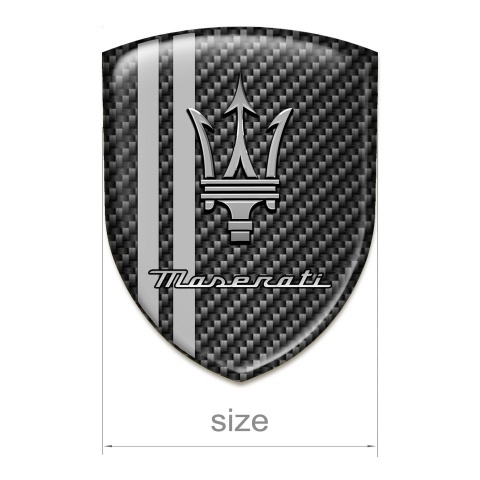 Maserati Tuning Emblem Black Carbon Grey Lines and Grey Logo style 