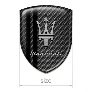 Maserati Resin Sticker Dark Carbon with Black Stripes Style 