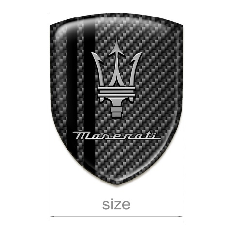 Maserati Resin Sticker Dark Carbon with Black Stripes Style 