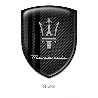 Maserati Tuning Emblem Dark carbon Base wit Black Lines Decoration 