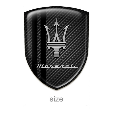 Maserati Tuning Emblem Dark carbon Base wit Black Lines Decoration 