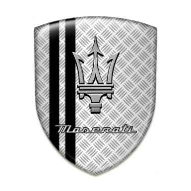 Maserati Car Accessories Badge Metal base Effect with Black Lines 