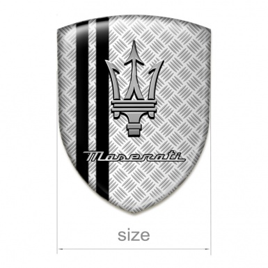 Maserati Car Accessories Badge Metal base Effect with Black Lines 